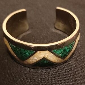 B.W. O'Neil Maker Inlaid Silver Cuff Bracelet